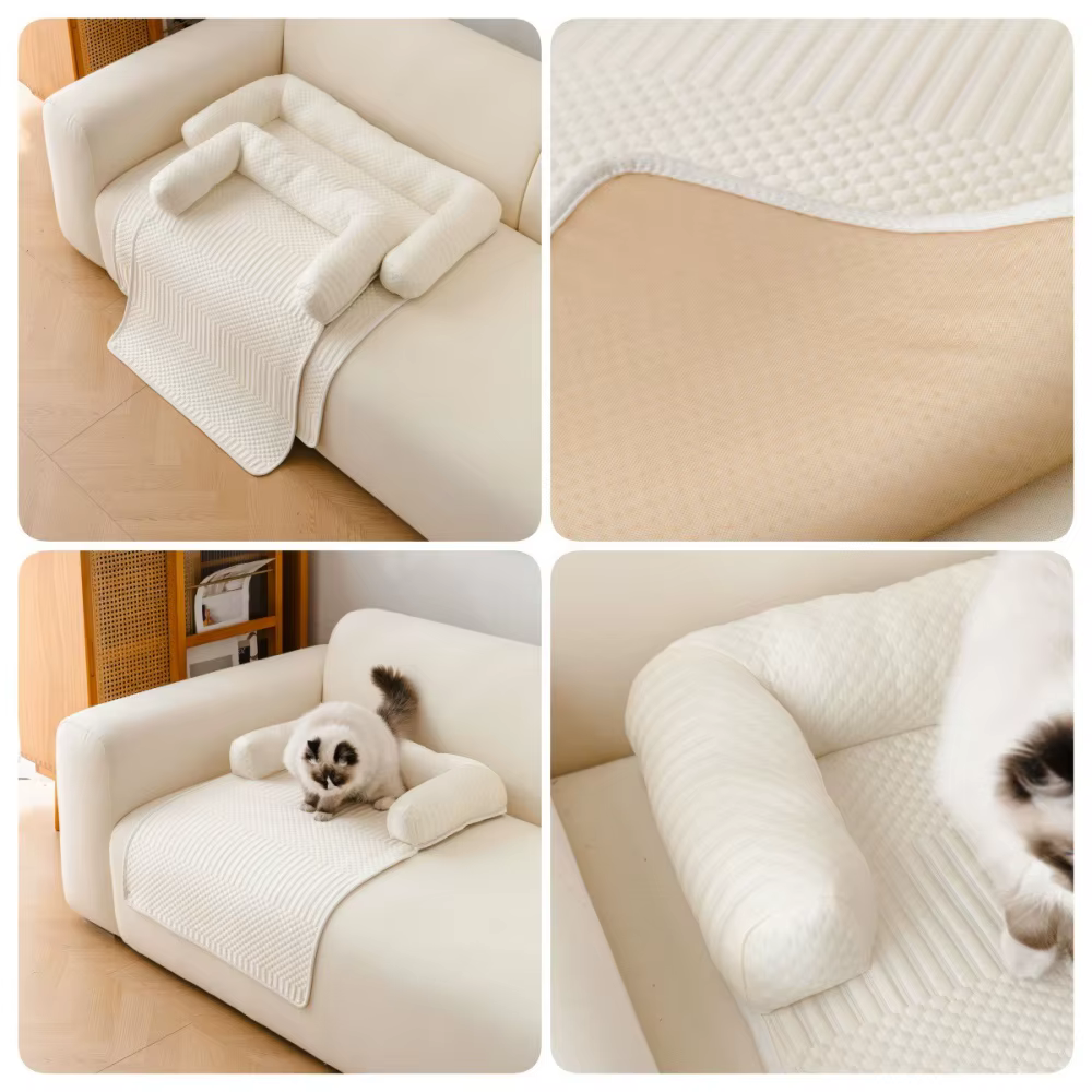 2026 Pet Bed Mat Breathable Dog Cooling Mat Non-Slip Comfortable Pet Sleeping Pad Detachable with Pillow Dog Sofa Cushion Indoor — image 4