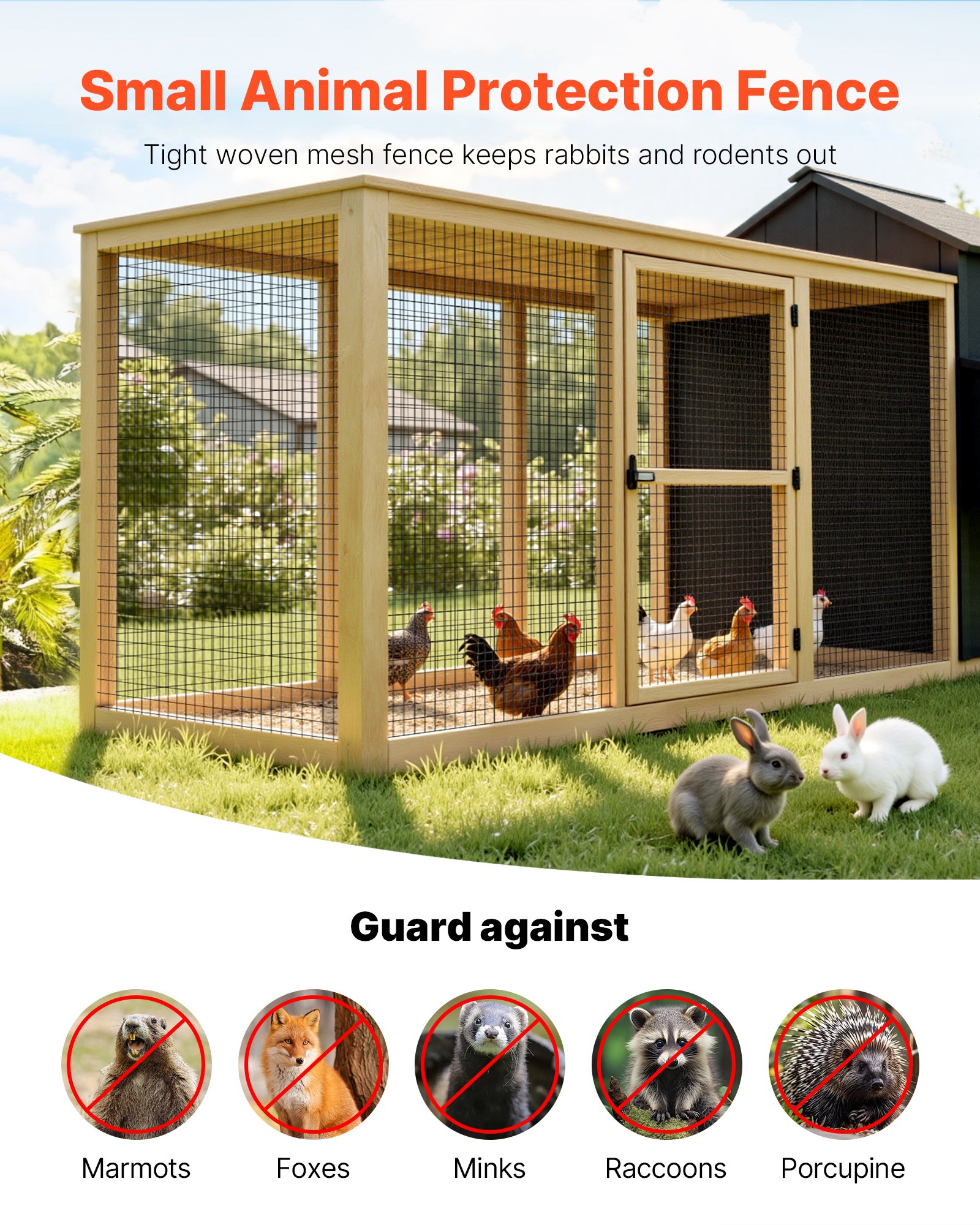 Hardware Cloth 36 In X 25 Ft, 2 X 3 In Mesh 16 Gauge Galvanized Wire Mesh Roll, Weather-Resistant Vinyl Coated Chicken Wire Fencing, Heavy Duty Welded Garden Plant Fencing For Rabbit Cage Snake — imagen 5