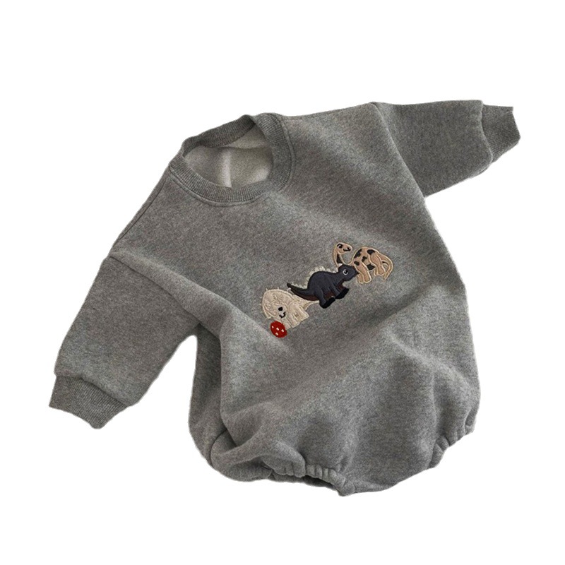 Dinosaur embroidery fleece bag fart hoodie crawling suit — image 6