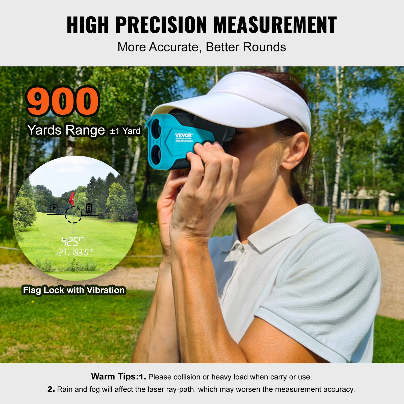 Rangador de Golf 900 Yardas: Rango Laser Preciso para Golf y Caza con 6X Ampliación, Montaje Magnético Exterior y Batería CR2 — imagen 2