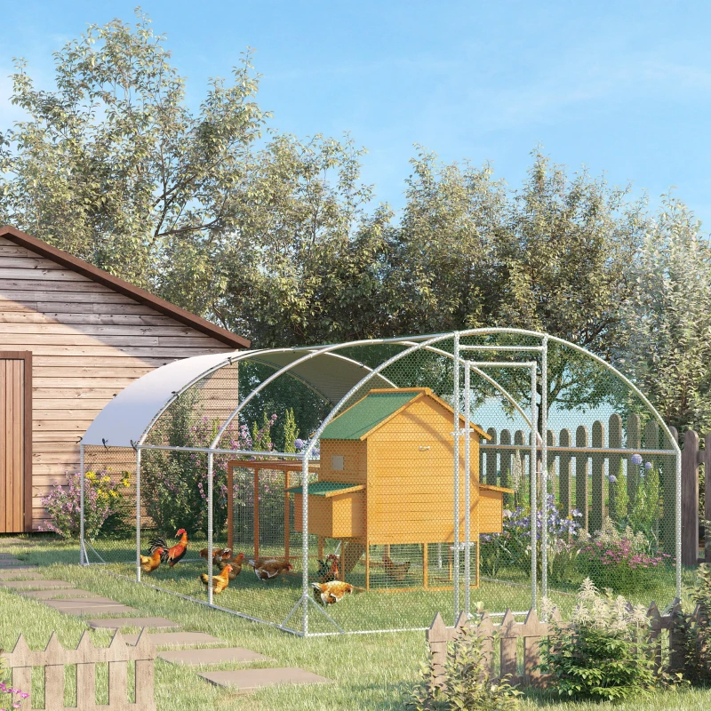 Large Chicken Coop Metal Chicken Run With Waterproof And Anti-UV Cover, Dome Shaped Walk-in Fence Cage Hen House For Outdoor And Yard Farm Use, 1Tube Diameter — imagen 11