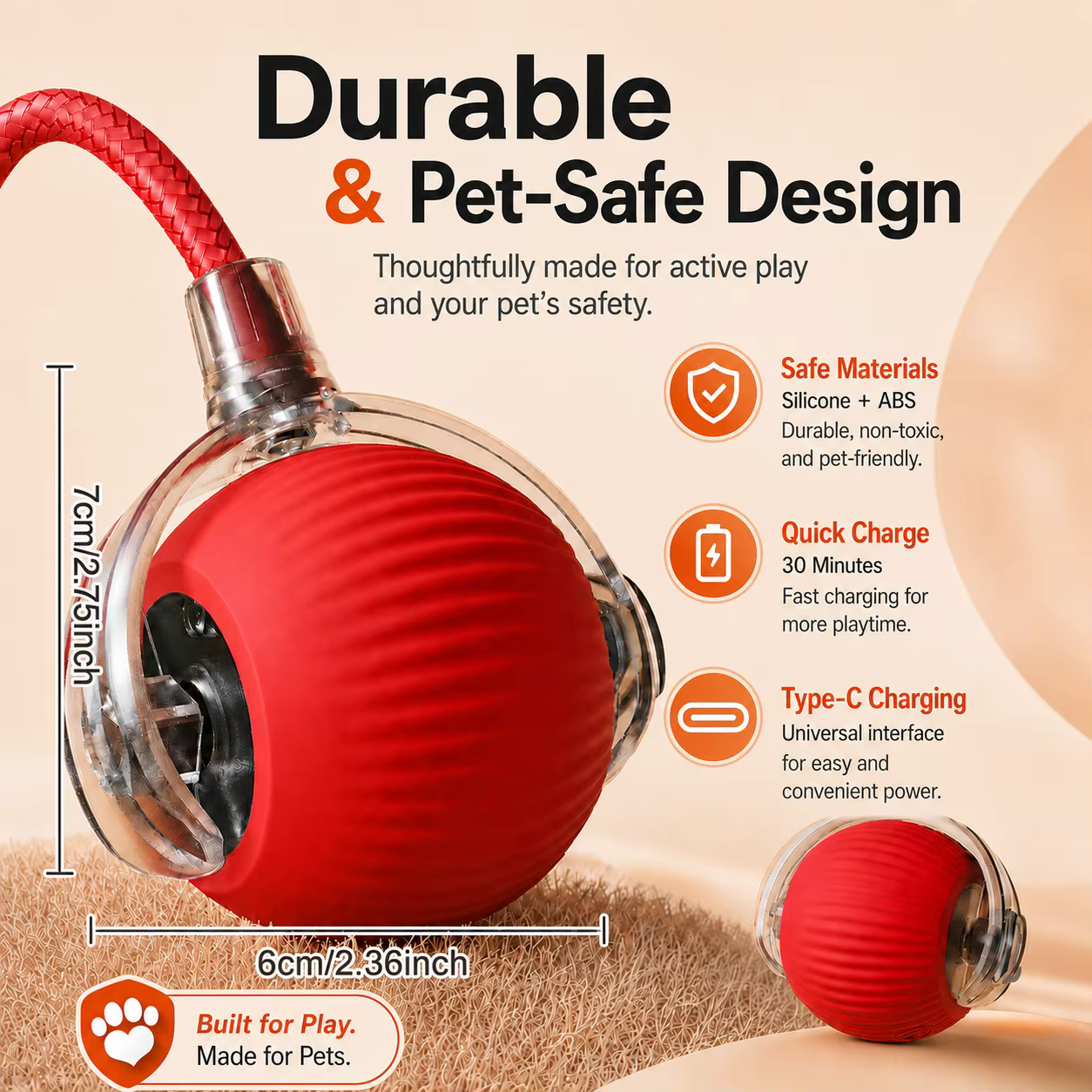 Nueva Pelota Interactiva para Perros, Juguetes Inteligentes de Bola Automática Recargable, Juego de Pelotas para Cachorros Intelectuales — imagen 3