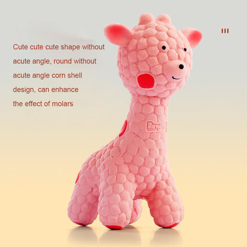 Latex pink deer yellow deer puppy interaction — image 4