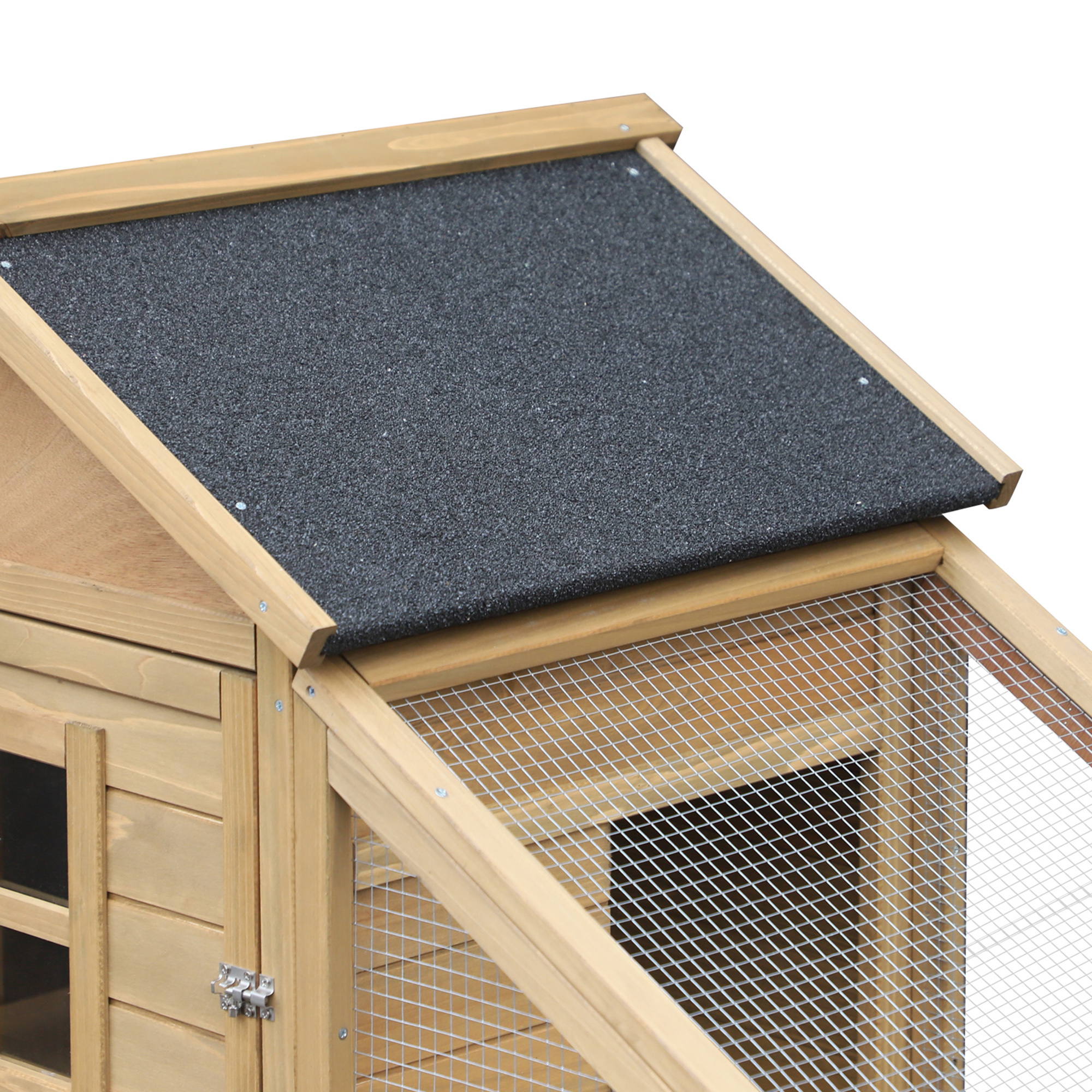 Gallinero de Madera de 69", Jaula Avícola con Rampa de Conexión, Bandeja, Ventana Ventilada y Nido — imagen 6