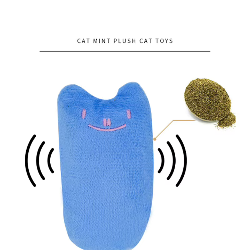 Cute Cat Toys Funny Interactive Plush Cat Toy Mini Teeth Grinding Catnip Toys Kitten Chewing Squeaky Toy Pets Accessories — image 3