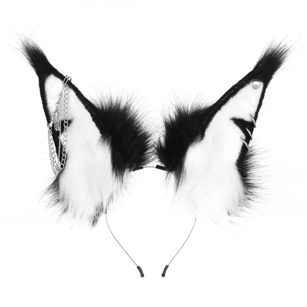 Auriculares de Orejas de Perro Faux para Disfraz de Halloween, Accesorios de Cadena para Streaming en Vivo y Convenciones — imagen 1