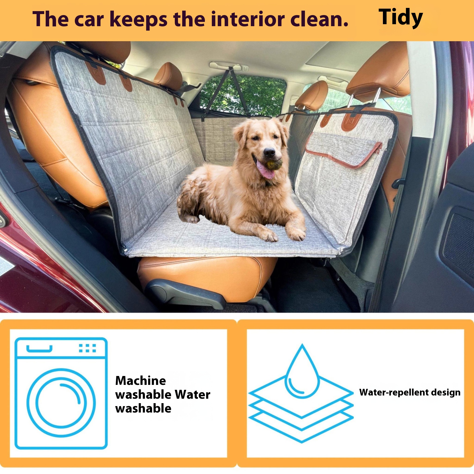 Plato de Soporte Ampliado para Perros - Colchón Automotriz con Cinturones de Seguridad — imagen 6