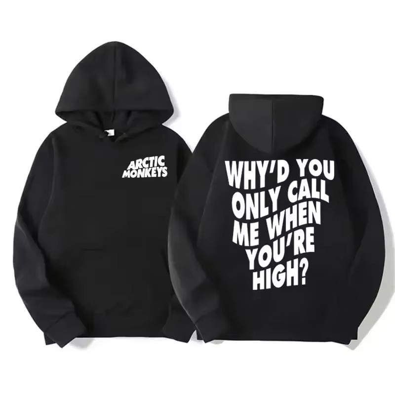 Vintage Rock Arctic Monkeys Album Print Black Hoodie Men's Y2K Sweatshirt — image 16