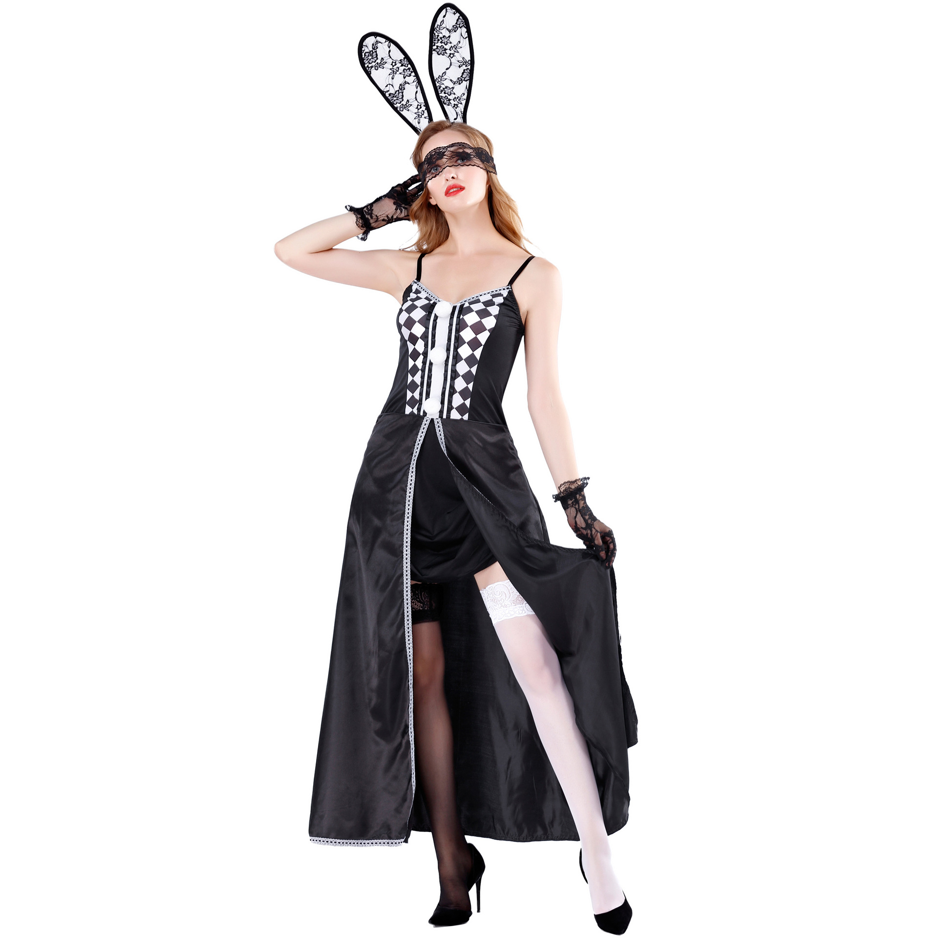Festival Rabbit Costume Dress Set for Women Cosplay Party Queen Bunny Outfit — image 6