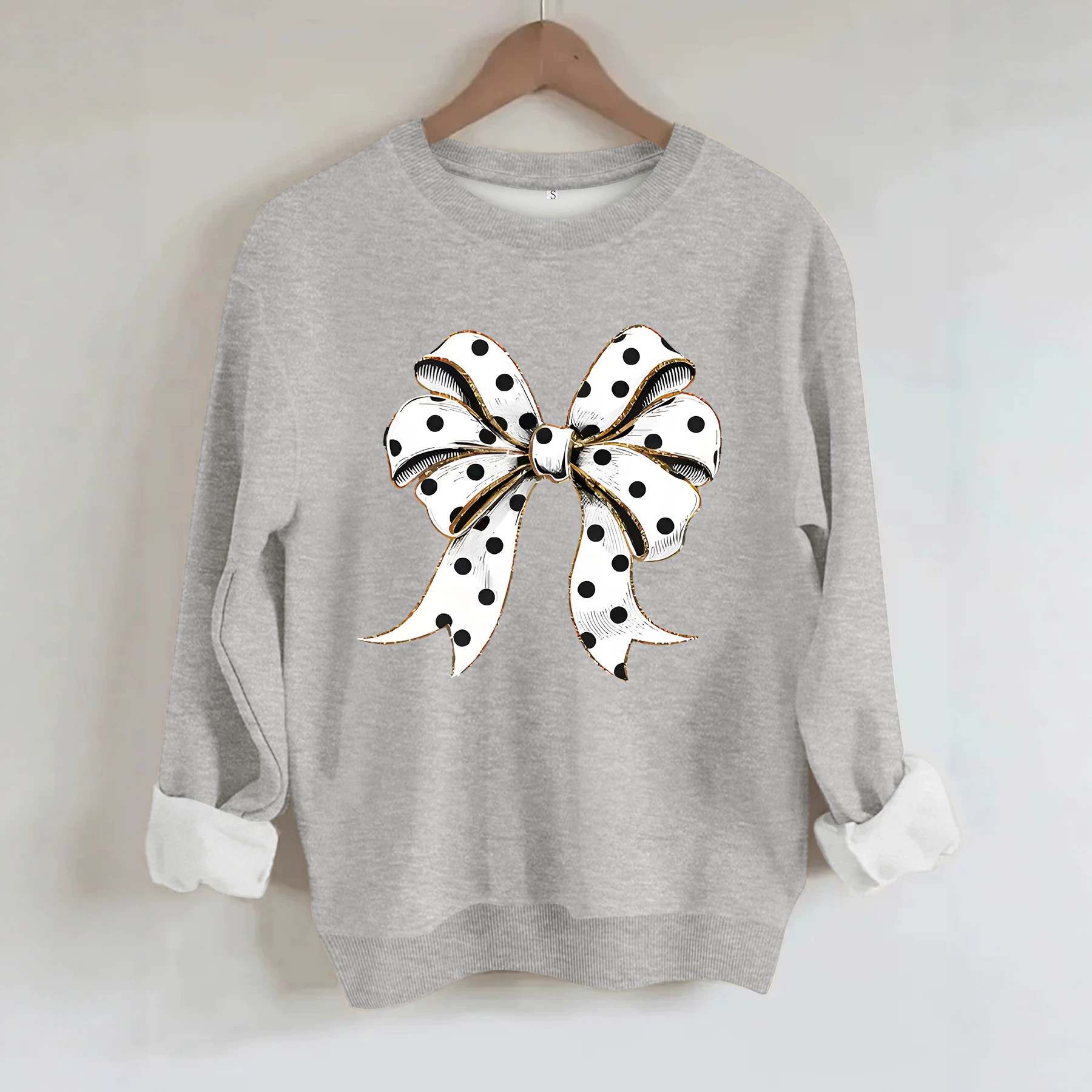 Round neck polka dot butterfly print hoodie — image 5