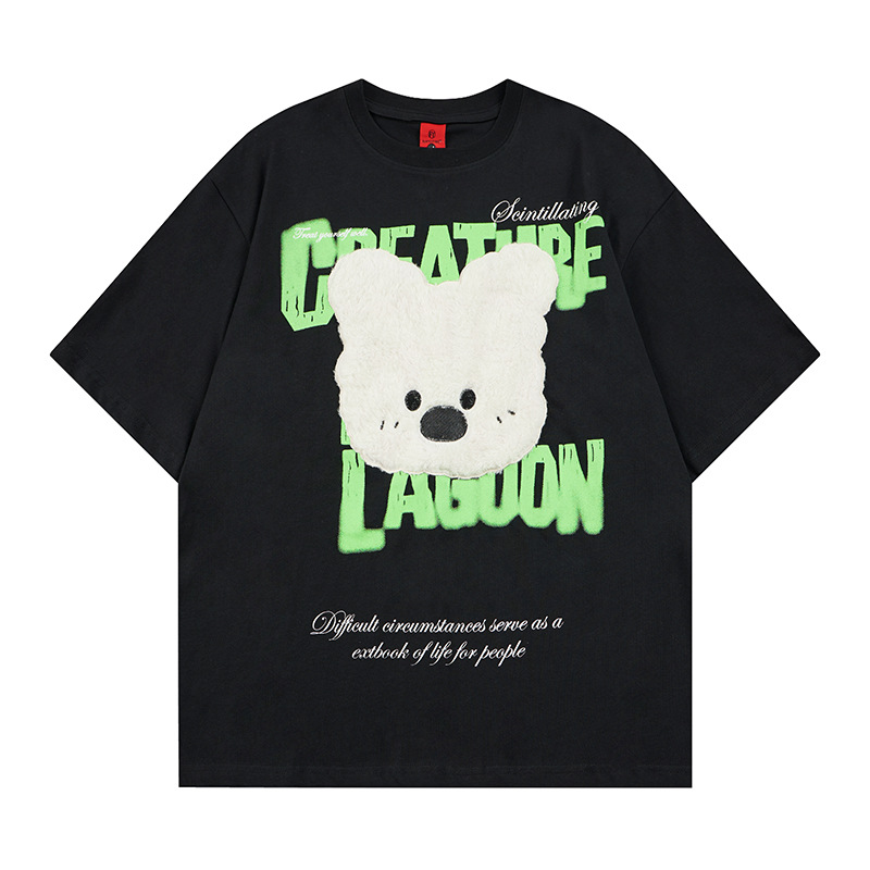 Cartoon puppy patch embroidered short sleeved shirt — image 6