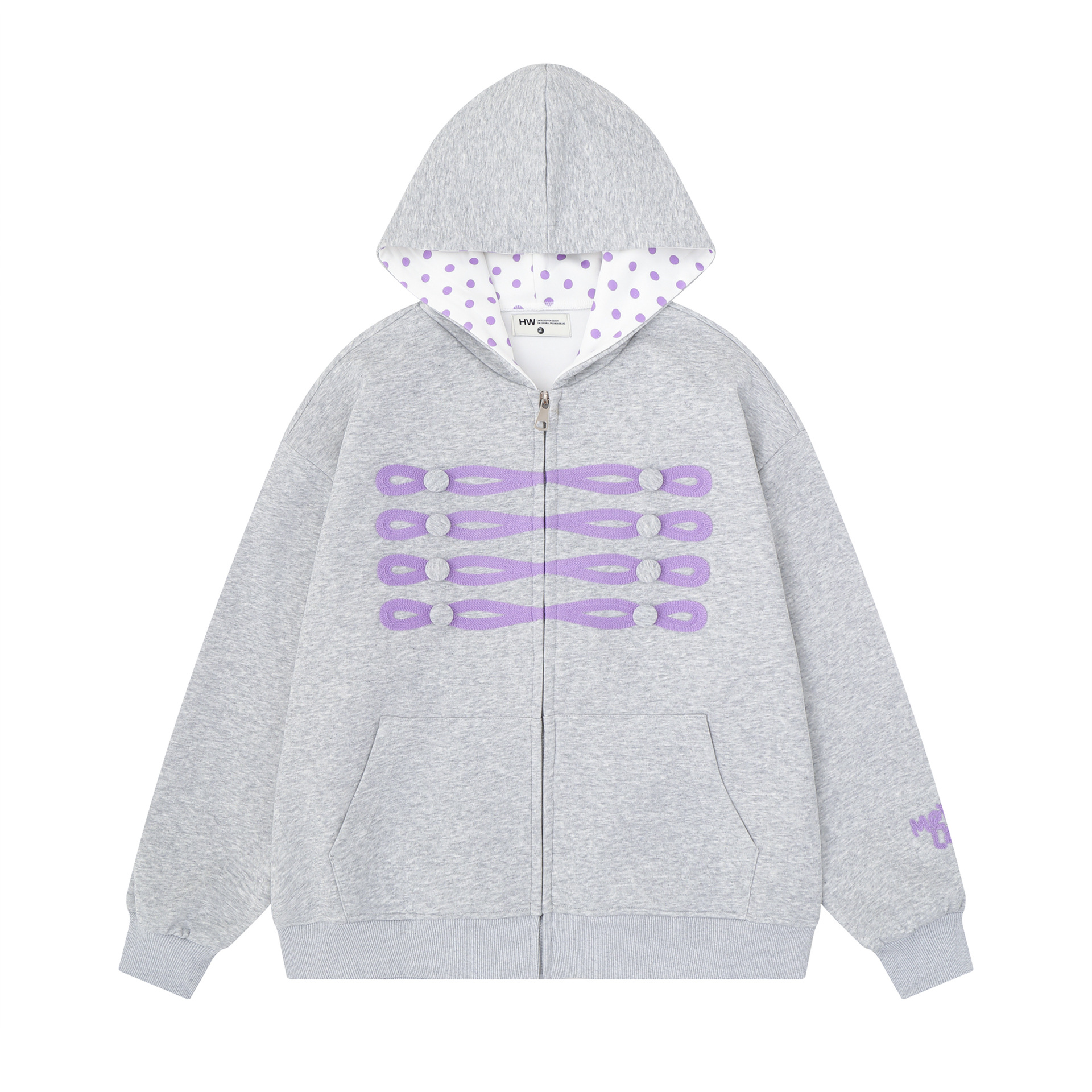 Women's Tie-Dye Hooded Cardigan with Cartoon Kitten Embroidery, Loose Fit Open Front — image 3