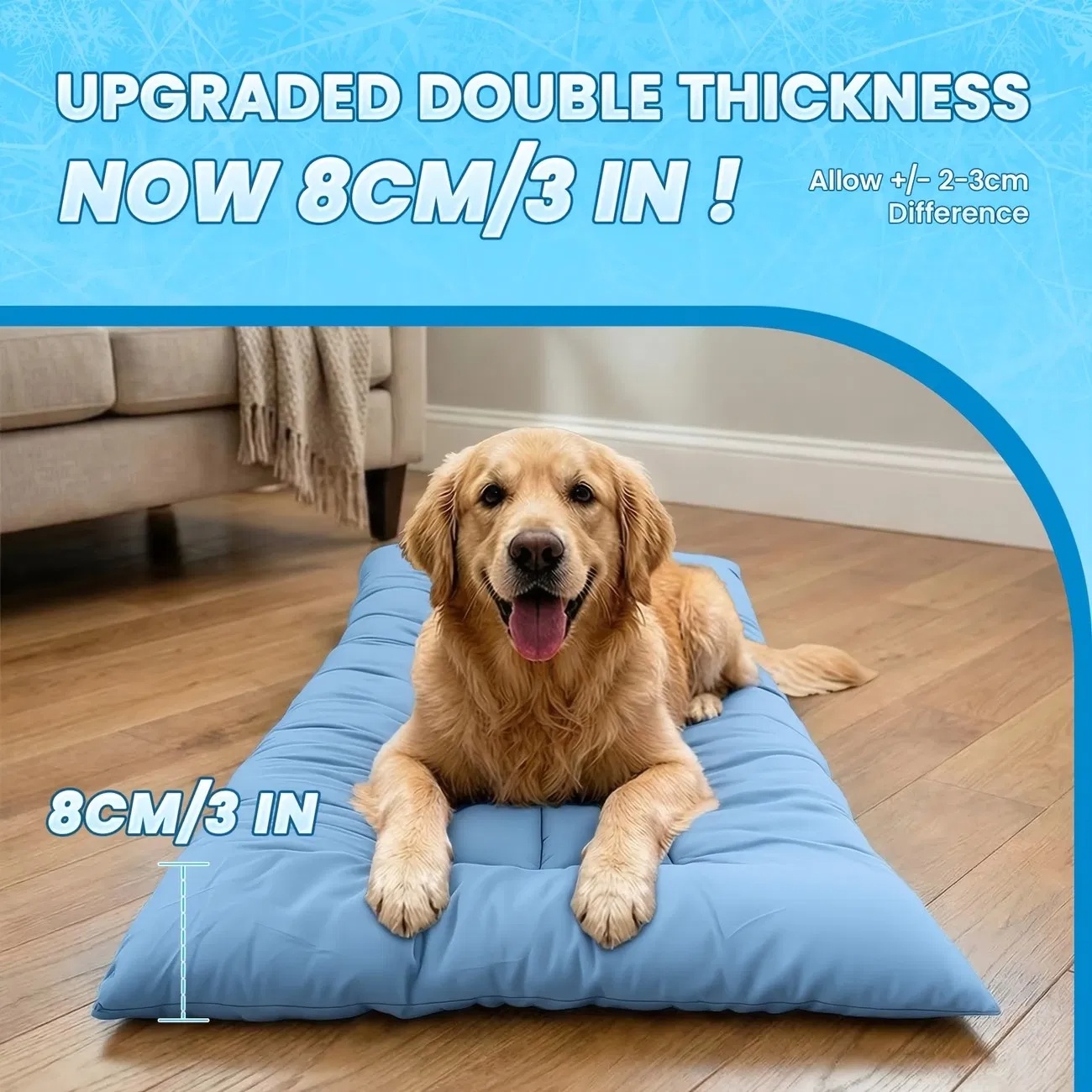 Extra-Large Cooling Dog Sofa Bed, Ultra-Soft Plush Pet Mat With 8 Compartments And Non-Slip Bottom, Thick Polyester Dog Bed For Large Dogs — image 7