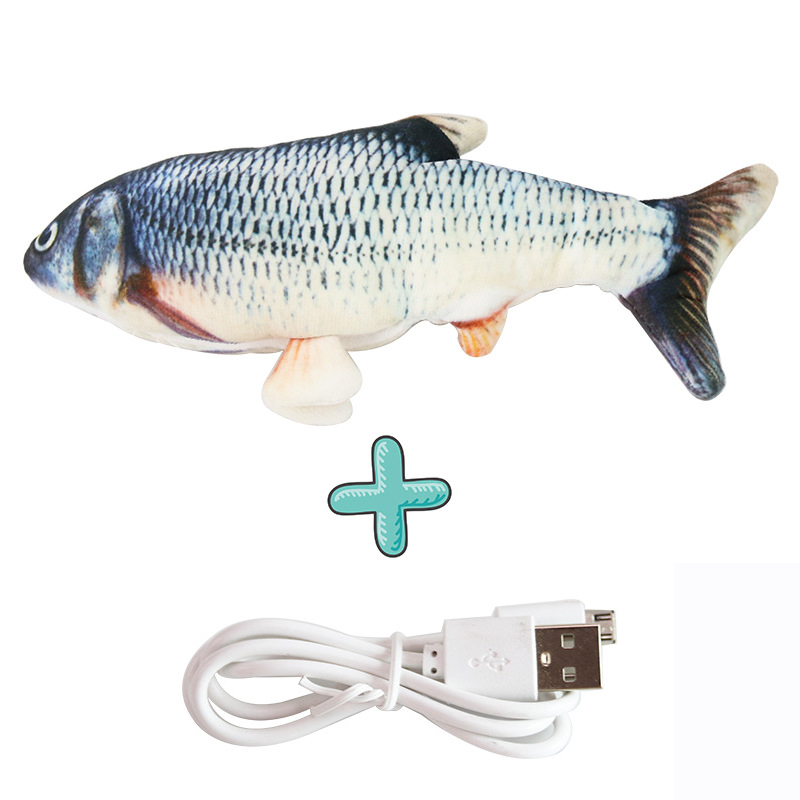 Cat USB Charger Toy Fish Interactive Electric floppy Fish Cat toy Realistic Pet Cats Chew Bite Toys Pet Supplies Cats dog toy — image 6