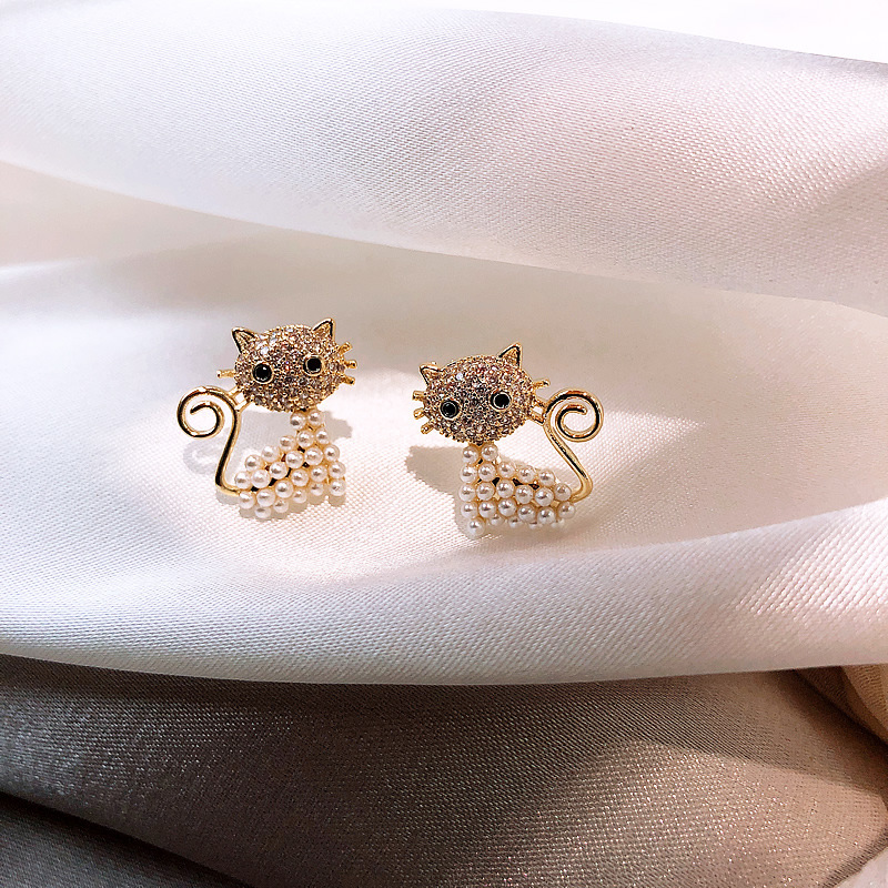 Pulseras de Perlas para Gatos - Accesorios de Moda Nuevos para Mujer en Plata con Temperamento Coreano Rojo — imagen 1