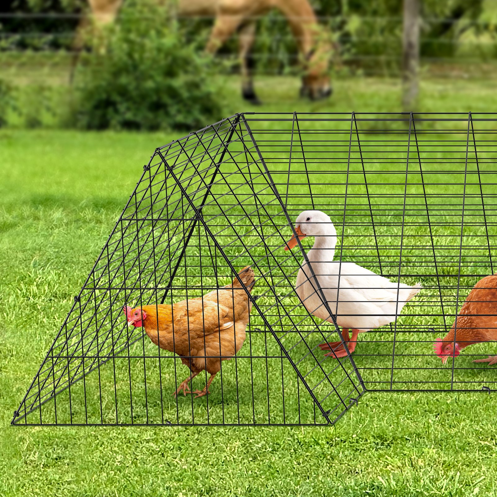 Túneles de Pollos, 157.5 x 39.4 x 24.2 Pulgadas (LxAnchoxAlto) Túneles Portátiles para Jardín, Protección para Gallinas, Patos y Conejos — imagen 1