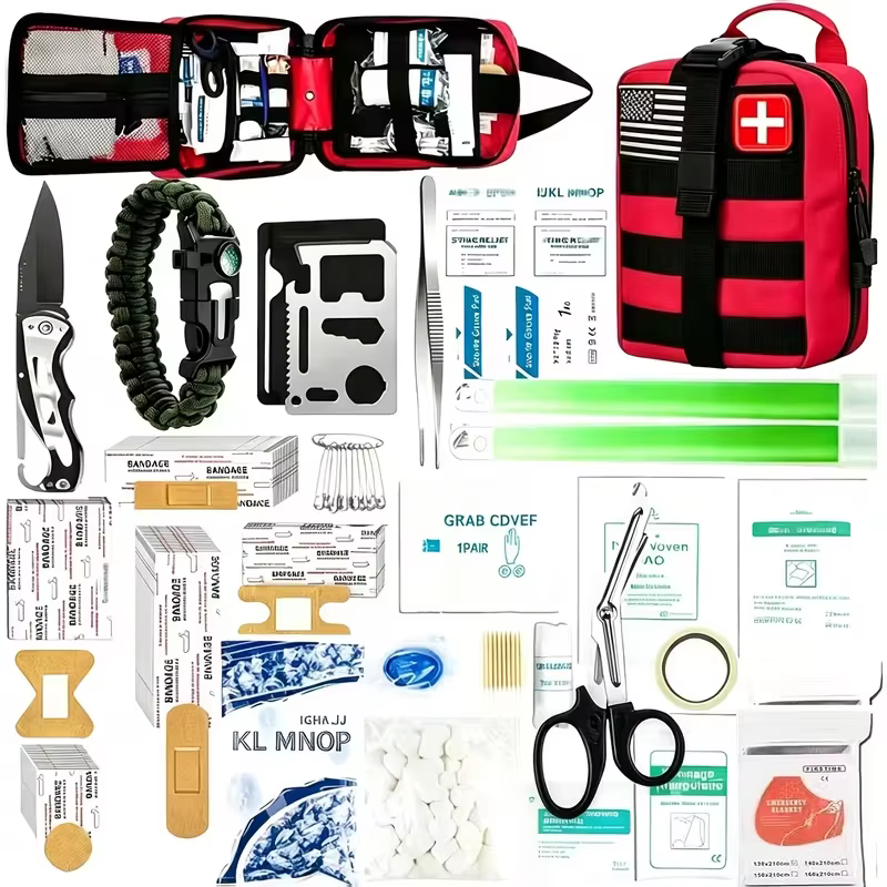 240 Survival Kit for Outdoor Adventure Travel Camping Sports Office Car School Emergency First Aid Equipment Tool Gift for Men And Women — image 1