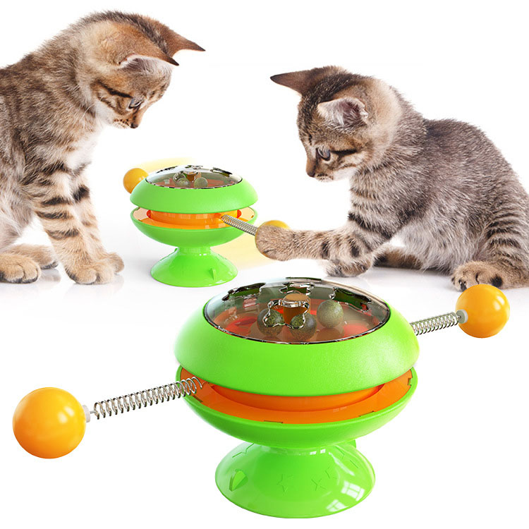 Turntable Cat Toy Teasing Cat Stick Cat Fighting Catnip Ball Pet Supplies — image 2