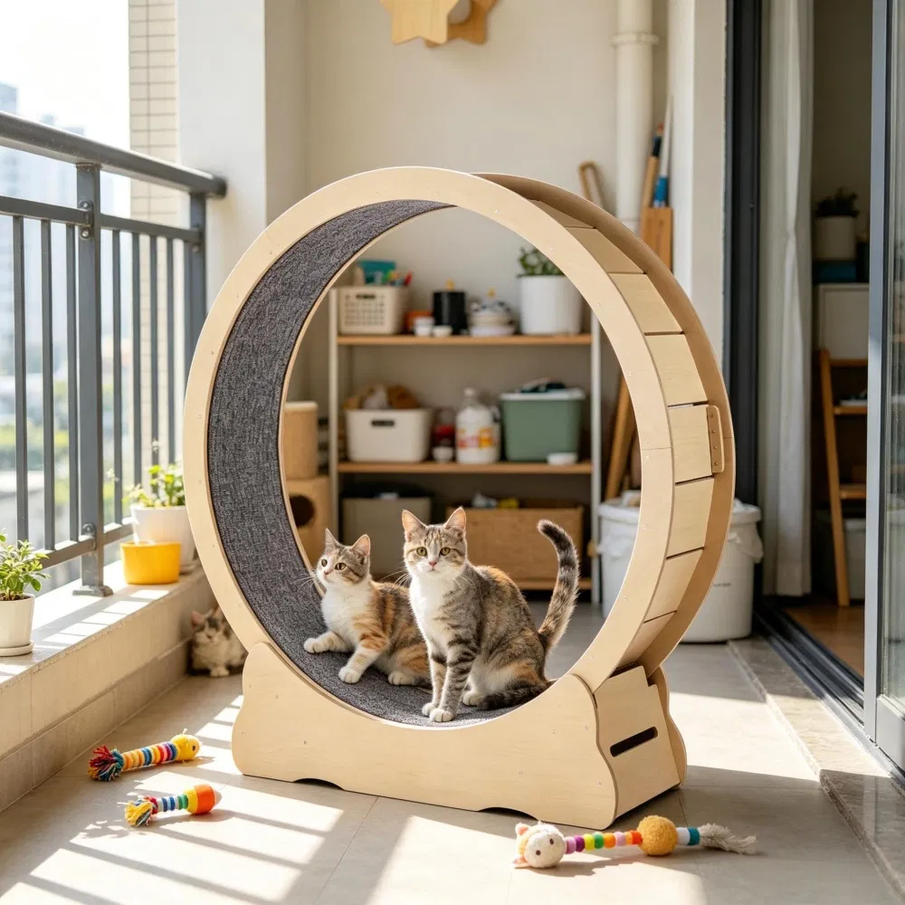 Wooden Cat Exercise Wheel — image 1