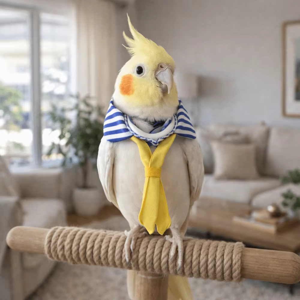 Cute Adjustable Parrot Necktie Lightweight Decorative Pet Bird Tie Striped Parrot Collar Pet Decoration — image 3