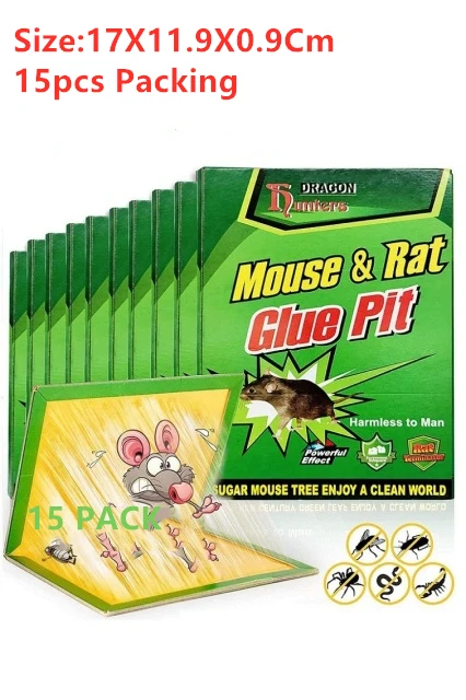3-15 Piezas de Tablero Adhesivo para Ratones, Trampa de Pegamento de Alta Eficacia para Roedores, Ratas e Insectos, Control de Plagas No Tóxico y Ecológico — imagen 10