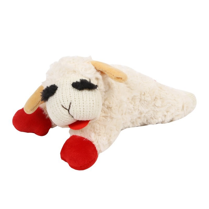 Muñeca de peluche juguete para mascotas con sonido fuerte, muñeca corderito, muñeca alpaca panda de peluche — imagen 1