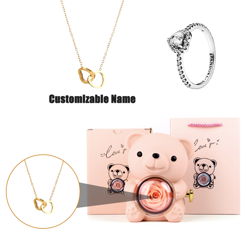 Caja de Regalo con Oso Teddy y Collar Personalizado para Mujer, Madre o Esposa — imagen 17