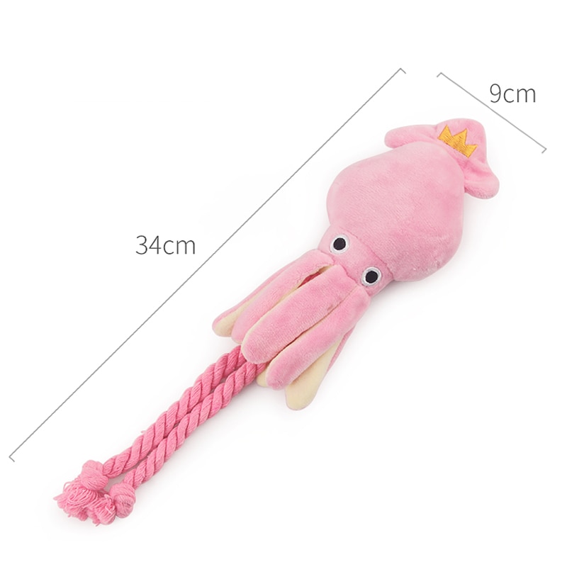 Juguete de Pulpo Cómico para Perros Pequeños con Sonido y Látigo en Rosa para Gatos — imagen 7