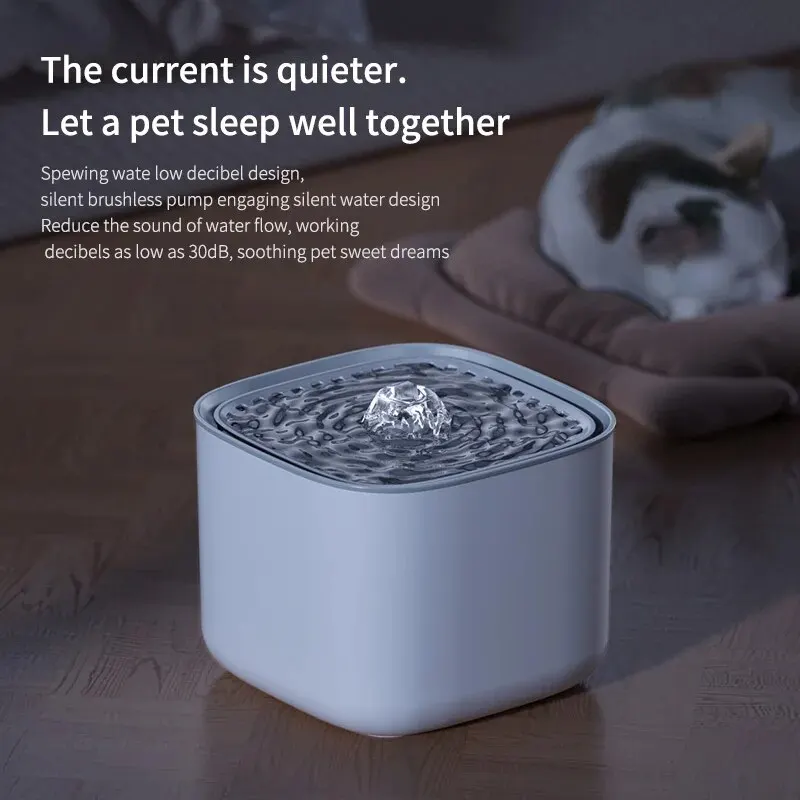 Large Capacity Canine Cat Dog Pet Circulating Filter Pet Fountain Feeder Automatic Water Dispenser with USB Port for Pets — image 2