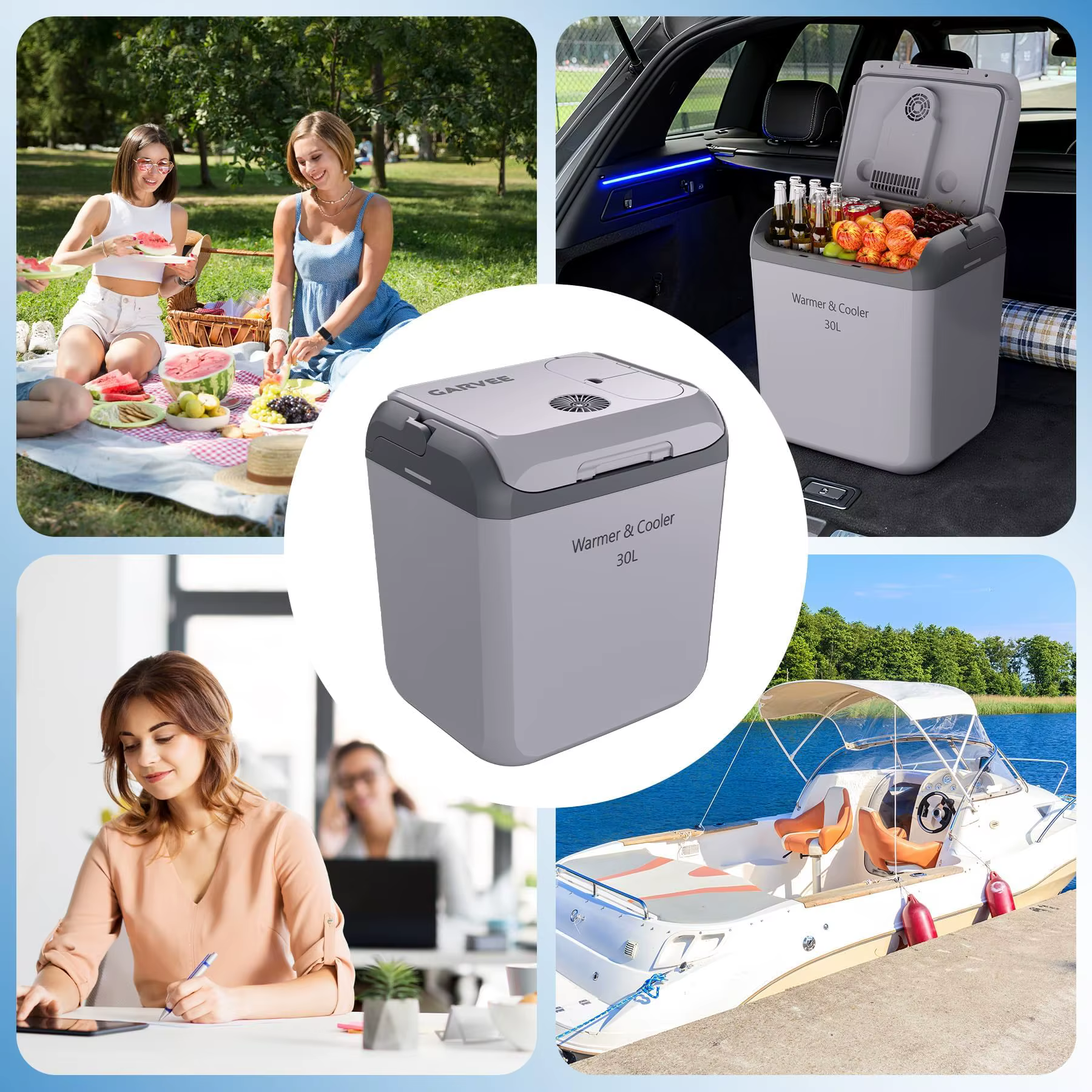 Electric Cooler Car Fridge 32QT 12V And 110V Portable Cooler And Warmer For Truck Ideal For Camping Road Trips And Trucking 32QT Portable Car Fridge With Cooling And Heating Functions — imagen 8