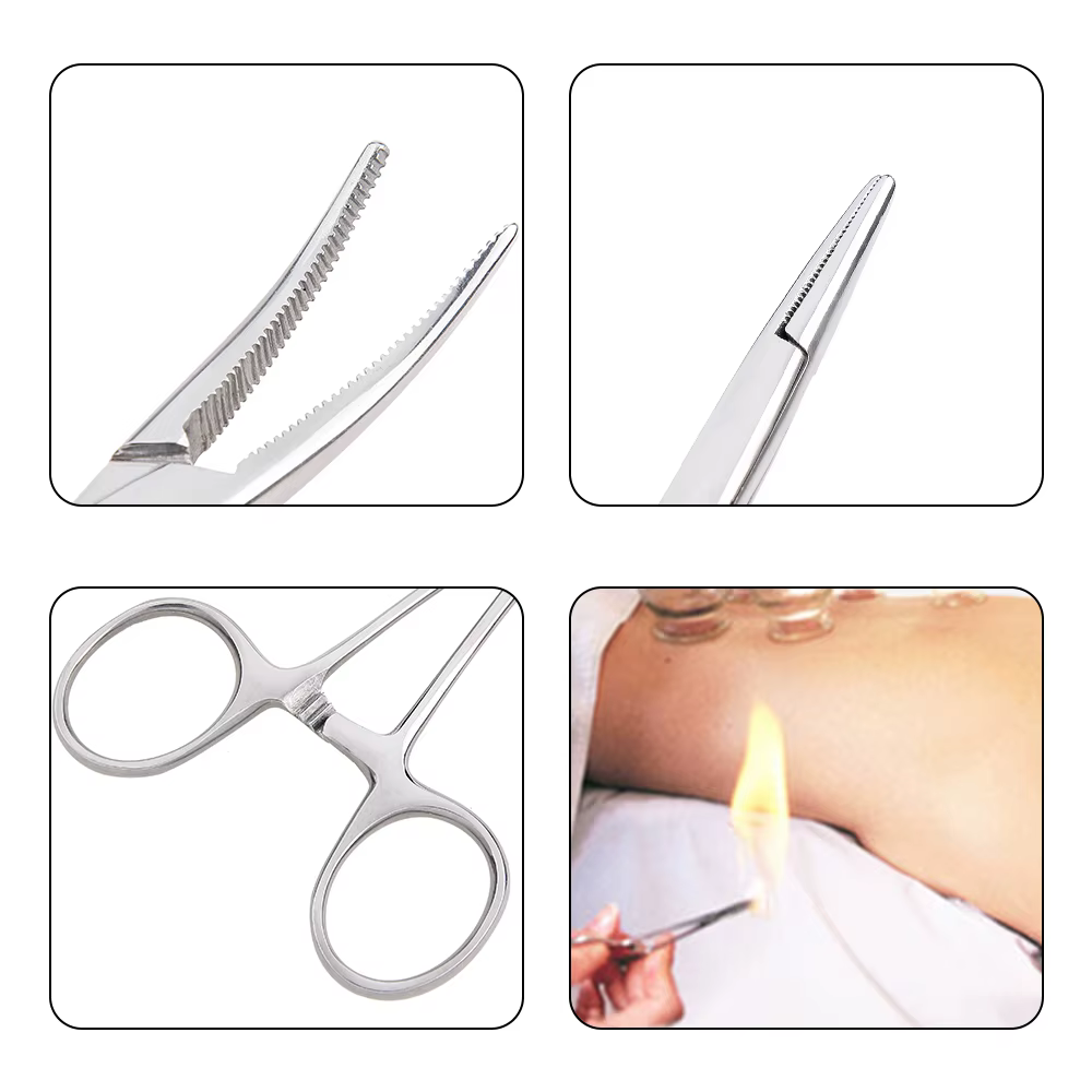 Herramienta manual 12.5 16 18cm Pinzas Hemostáticas Tijeras para Pelo de Mascotas Ajuste de Pescar Pinzas de Presión de Corte Curvado/Punta Recta — imagen 5
