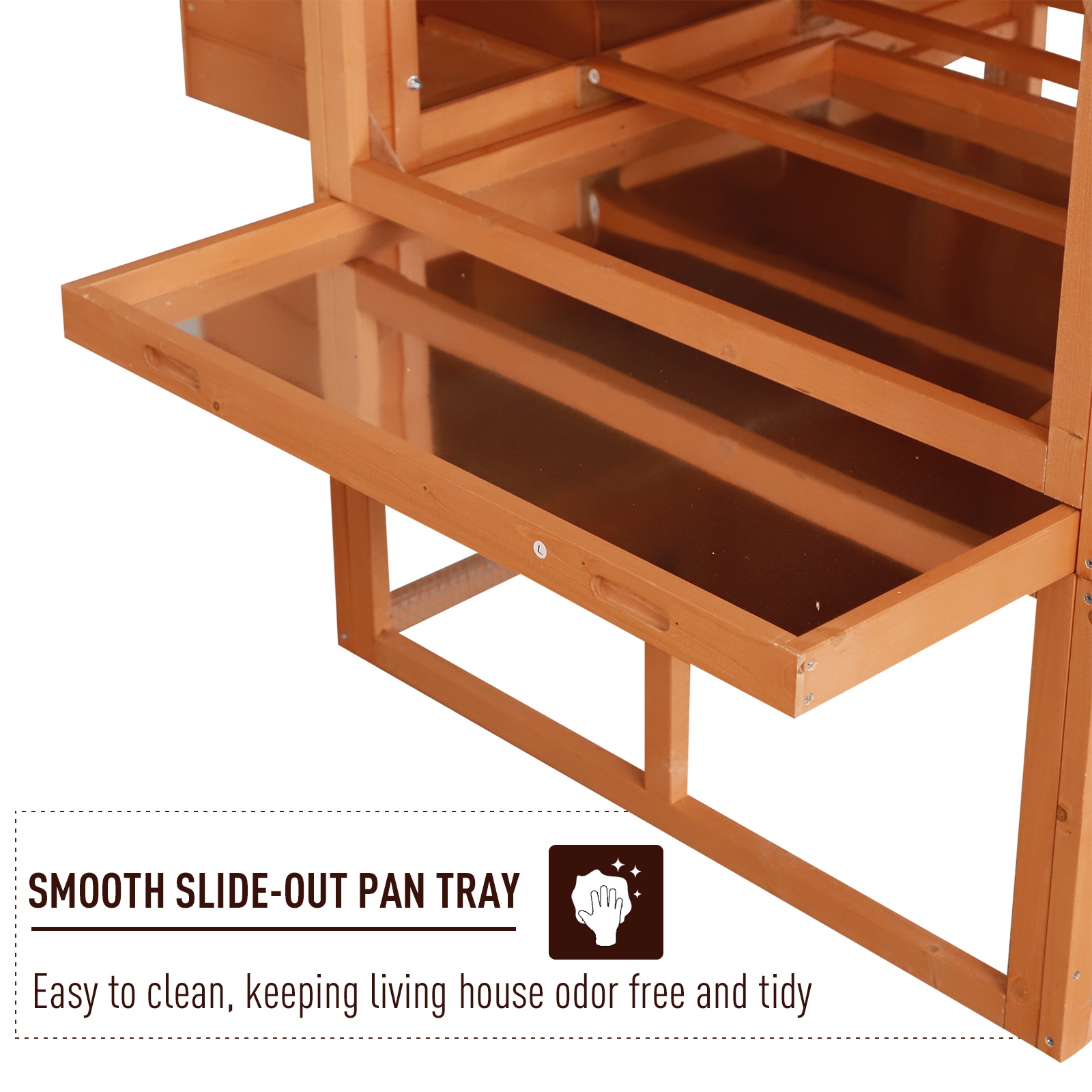 Gallinero de Madera de 136.5", Casa Grande para Gallinas, Conejera de Lujo, Jaula de Aves de Corral con Cerradura para el Patio, con Nido y Corral — imagen 4