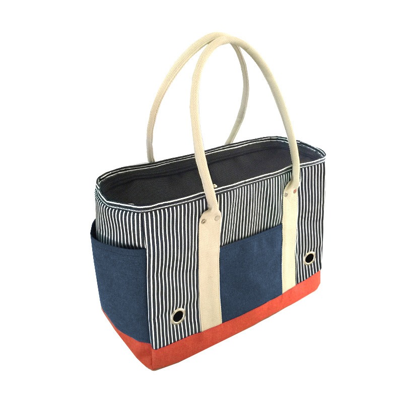 Outdoor Shoulder Handheld Striped Pet Bag Out Of The Bag Summer Portable Handheld Cat Bag — image 5