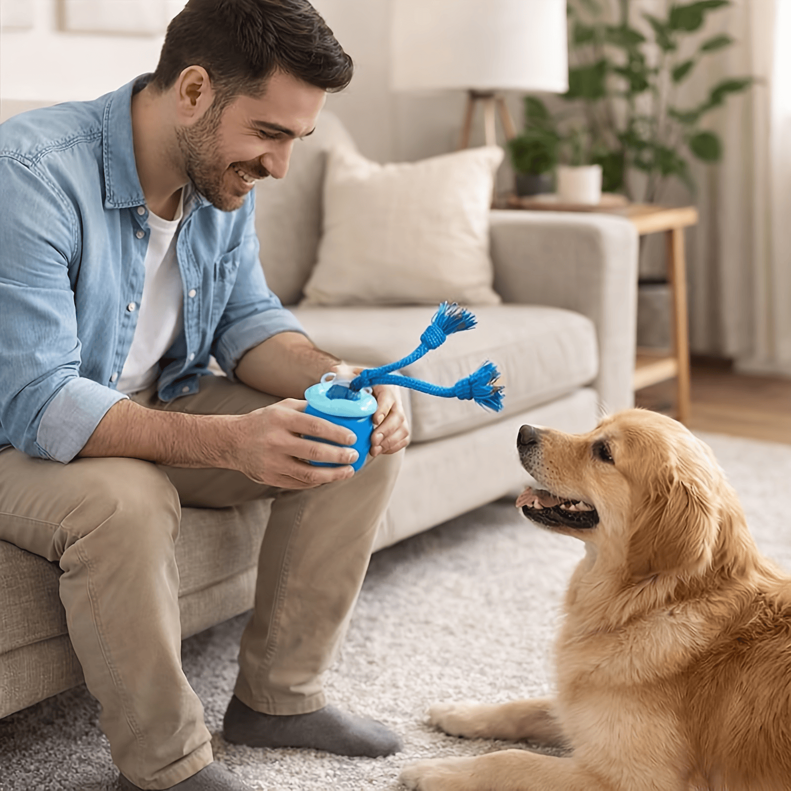 Upgraded Smart Interactive Dog Toy Ball Boosts Intelligence Fitness For Small Medium Large Dogs Fits Indoor Hardwood Floors Outdoor Carpet Randomly Comes With 1 Spare Chew Rope — image 3