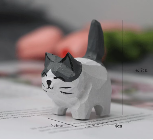 Creative Wooden Cat Trinkets Crafts Handmade Wood Carving — image 13