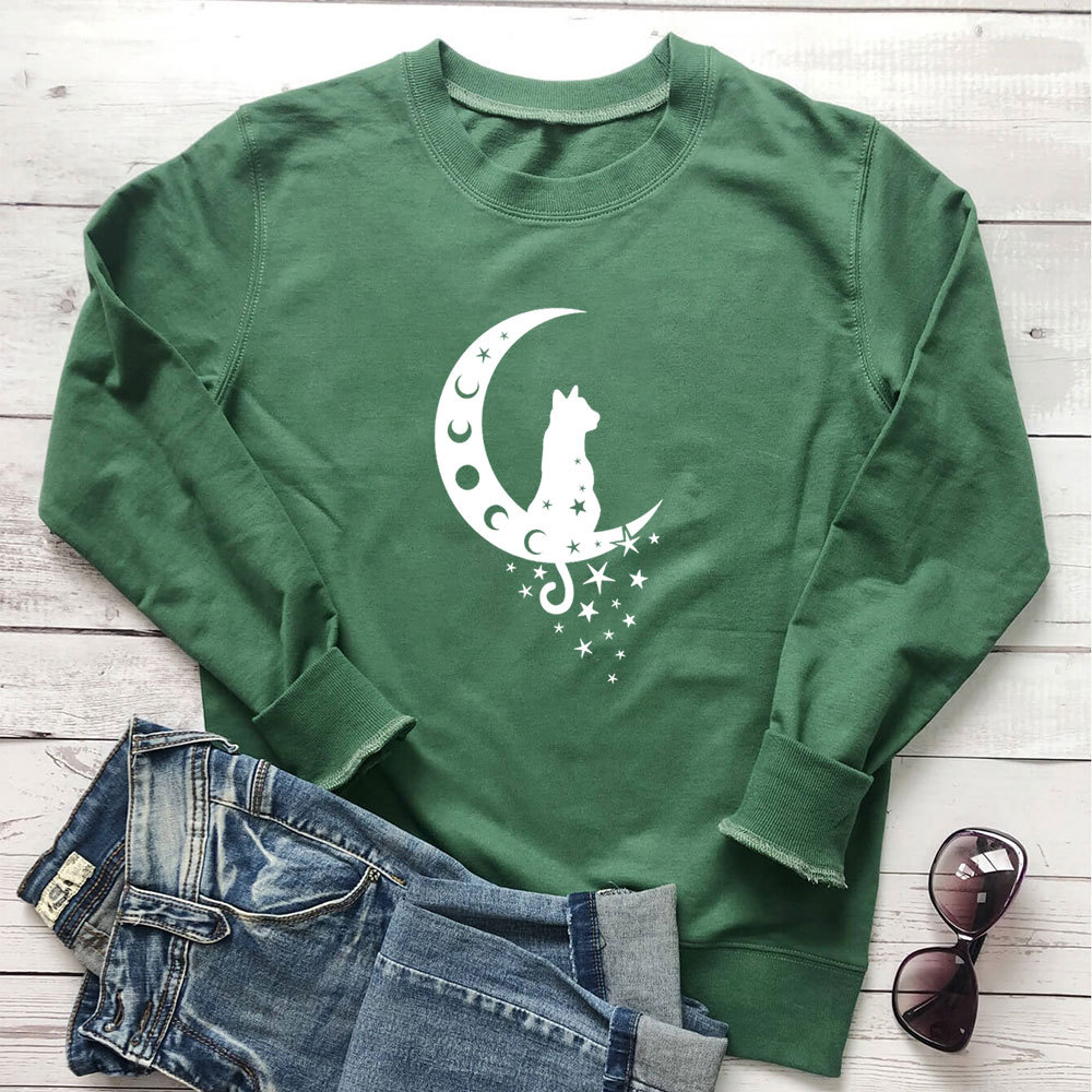 Moon Star Cat Printed Hoodie — image 6