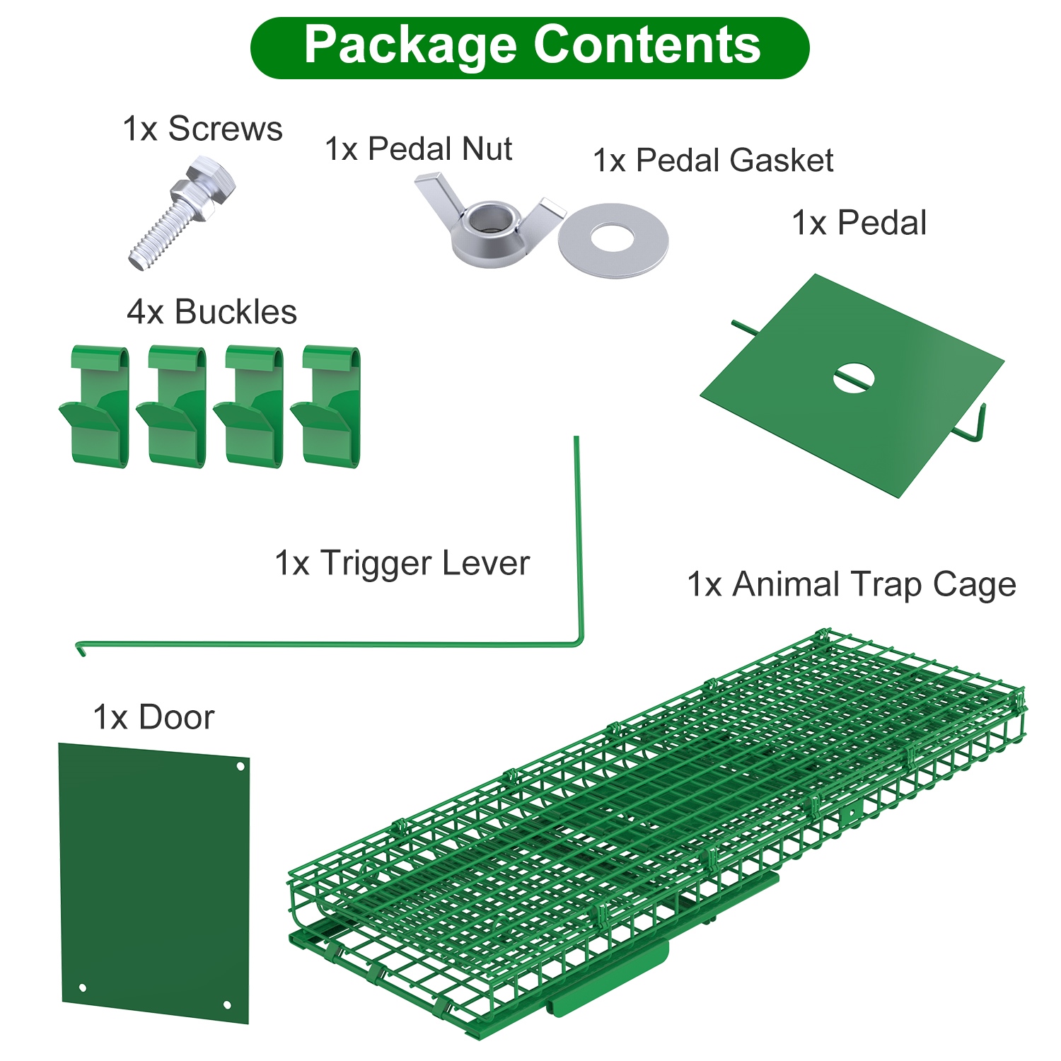 Live Animal Cage Trap For Animals Humane Galvanized Iron Trap Cage For Raccoons Armadillos Foxes Opossums Muskrats Beavers 26in 32in 40in Size Options Green — image 9