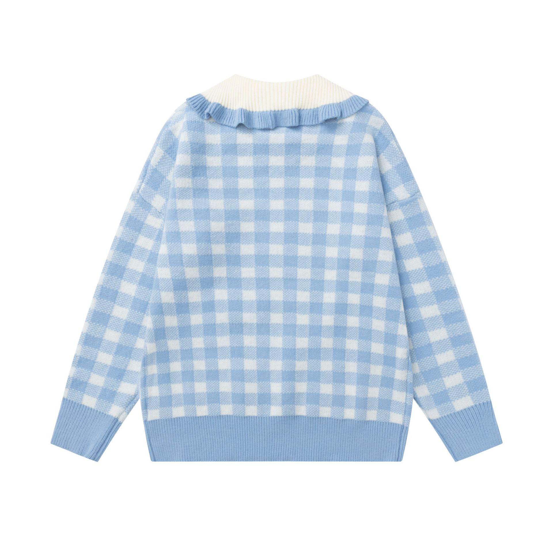 Big collar cat embroidered sweater — image 3