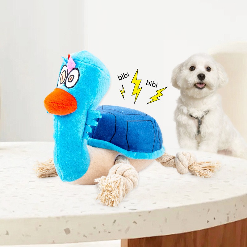 Juguetes de peluche interactivos con sonido para perros, resistentes a mordidas, que desgastan los dientes, cuerda para morder y aliviar el estrés, juguetes grandes para perros y cachorros — imagen 4