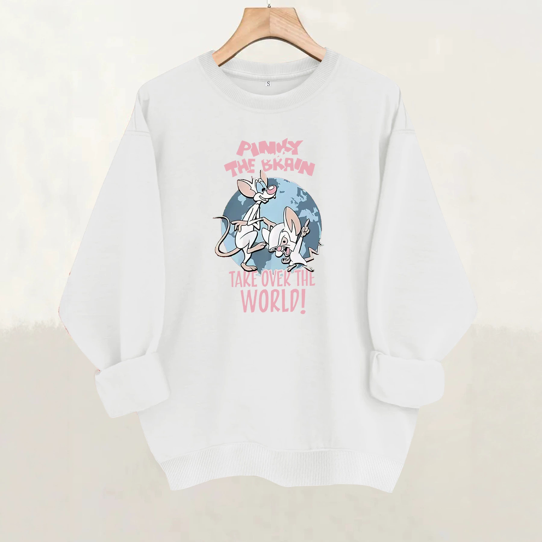 Mouse letter printed fleece hoodie — image 3