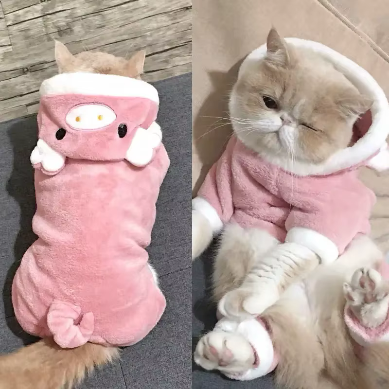 Ropa de perro para mascotas: chaquetas de felpa suave y cálida, trajes, sudaderas con capucha para perros pequeños, cachorros, gatos, Chihuahua, Yorkshire, chaquetas de disfraces — imagen 4
