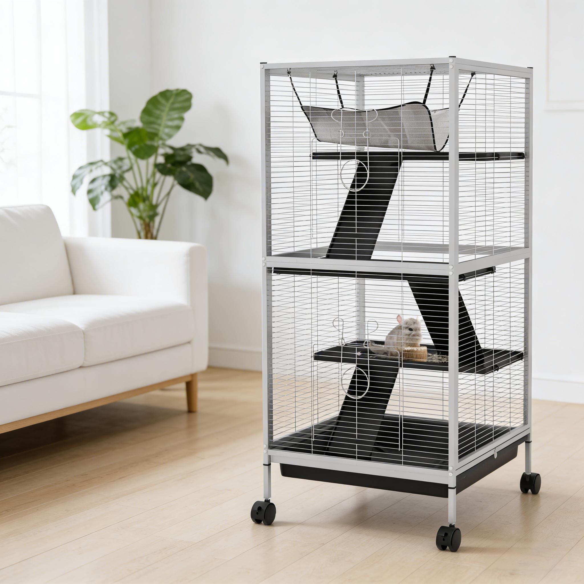 Spacious Pet House, Rolling Small Animal Hutch Cage, Small Pet Hutch — image 1