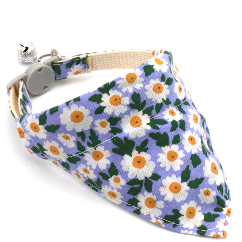 Collar de Triángulo Floral para Perros y Gatos - Bandita de Sol y Margaritas Pequeña — imagen 2