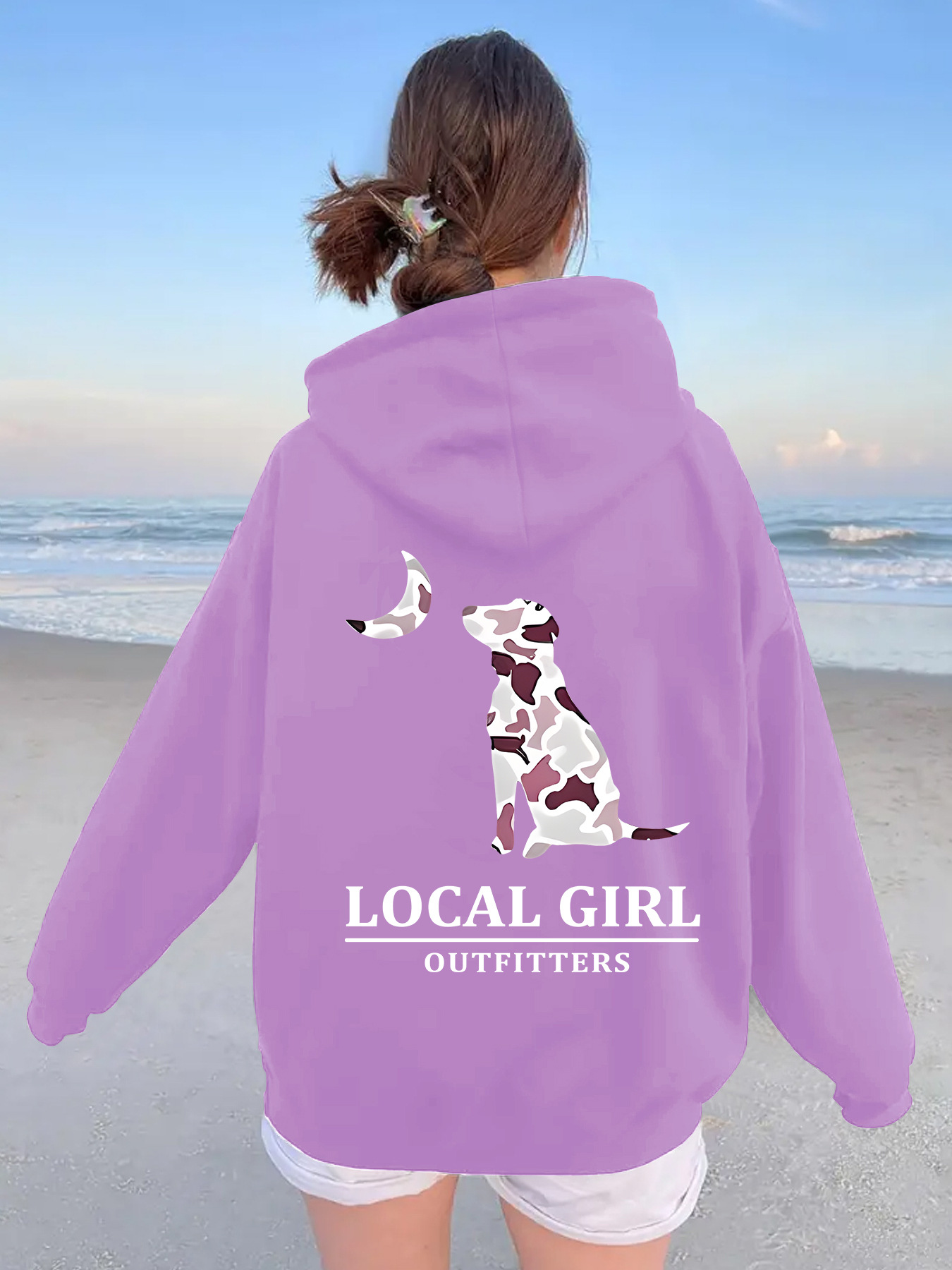 Camouflage puppy moon print hoodie — image 14