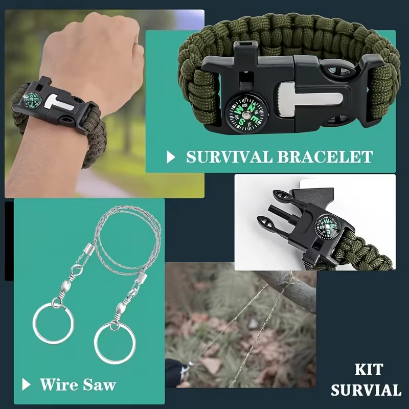 240 Survival Kit for Outdoor Adventure Travel Camping Sports Office Car School Emergency First Aid Equipment Tool Gift for Men And Women — image 2