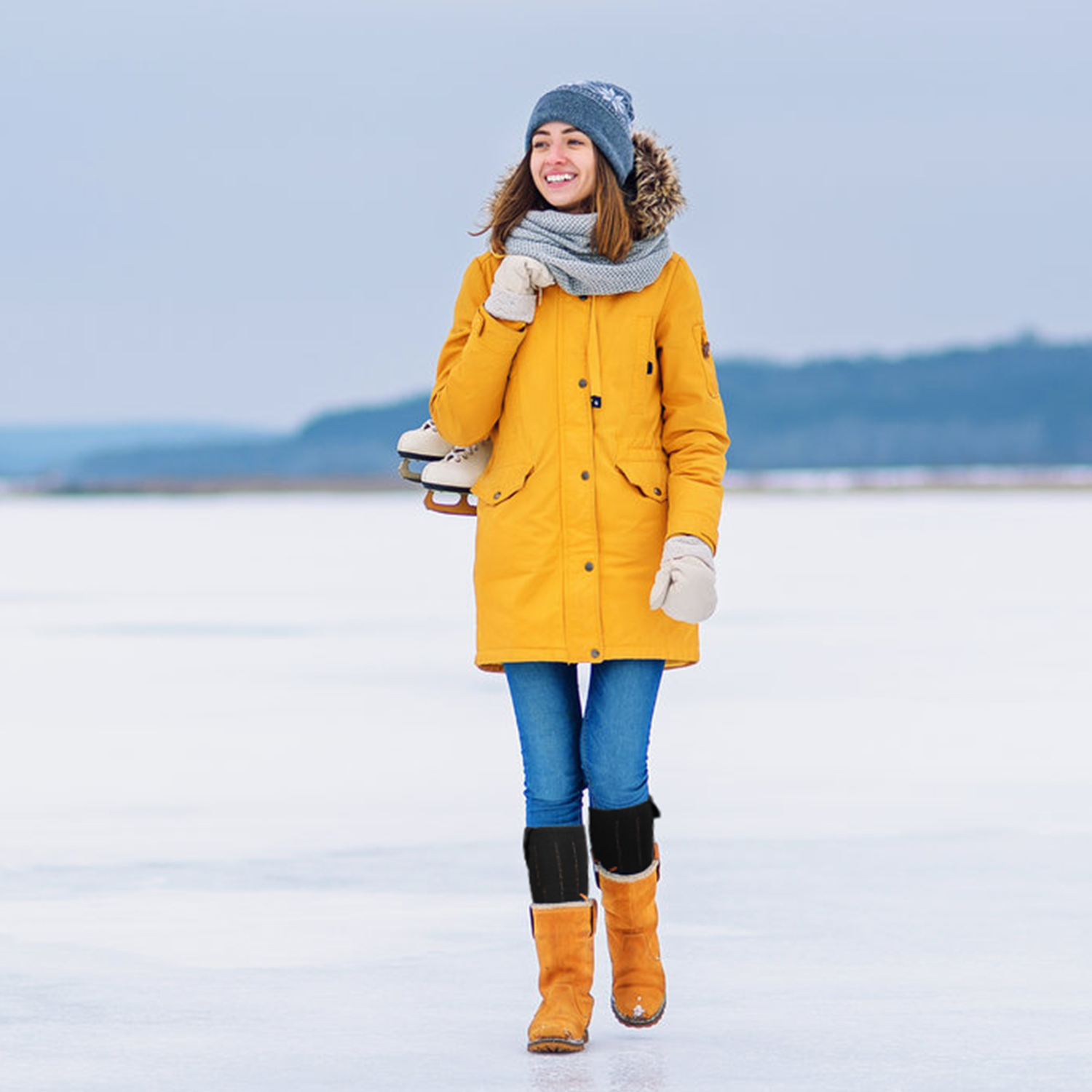 2 Opciones de Tipo - 1 Par de Calcetines Térmicos para Hombre y Mujer, Calcetines Eléctricos Calefactables con Control por APP, Batería Recargable de 5000mAh, Calcetines Térmicos de Invierno para Esquí, Senderismo, Camping y Caza — imagen 8