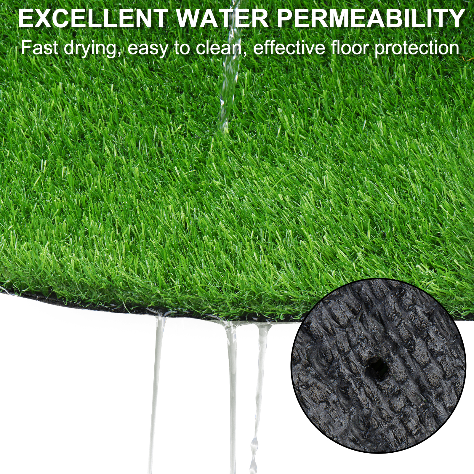 5FTX10FT Outdoor Artificial Grass Runner Rug, Thick Realistic Fake Grass Roll Decor Patio Balcony Garden Lawn, Dog Pets Turf Drain Mat, 0.78 Pile Height — imagen 2