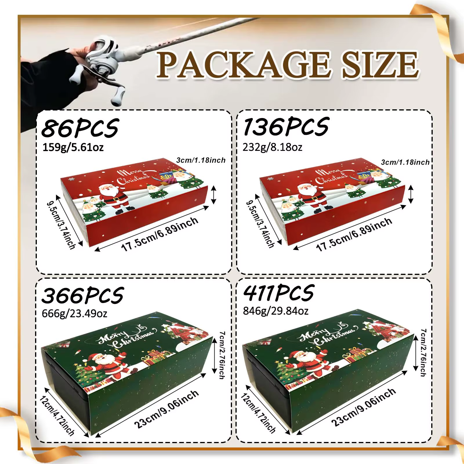 411/366/136/86Pcs of Christmas Fishing Lure Set with Storage Box, Which Is Common in Salt Water and Fresh Water — imagen 5