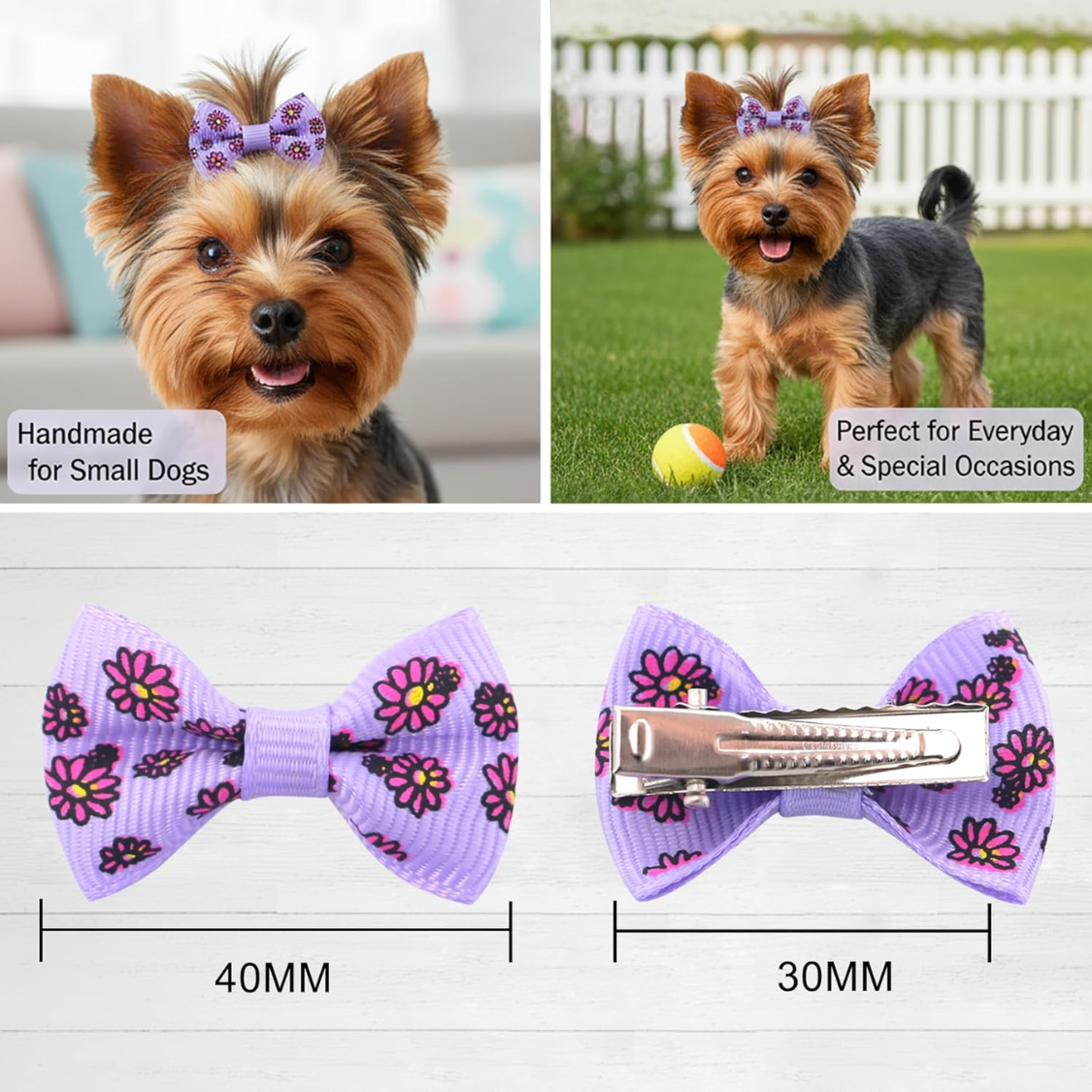 Pegatinas de Cabello para Perros Pequeñas - 60 Piezas para Accesorios de Aseo Canino Regalos para Mascotas — imagen 2