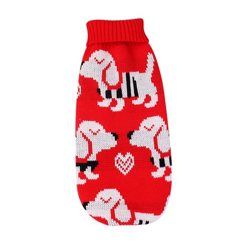 Christmas reindeer maple leaves snowflakes holiday pet clothes high necked knitted sweaters dog and cat clothing jackets — image 9